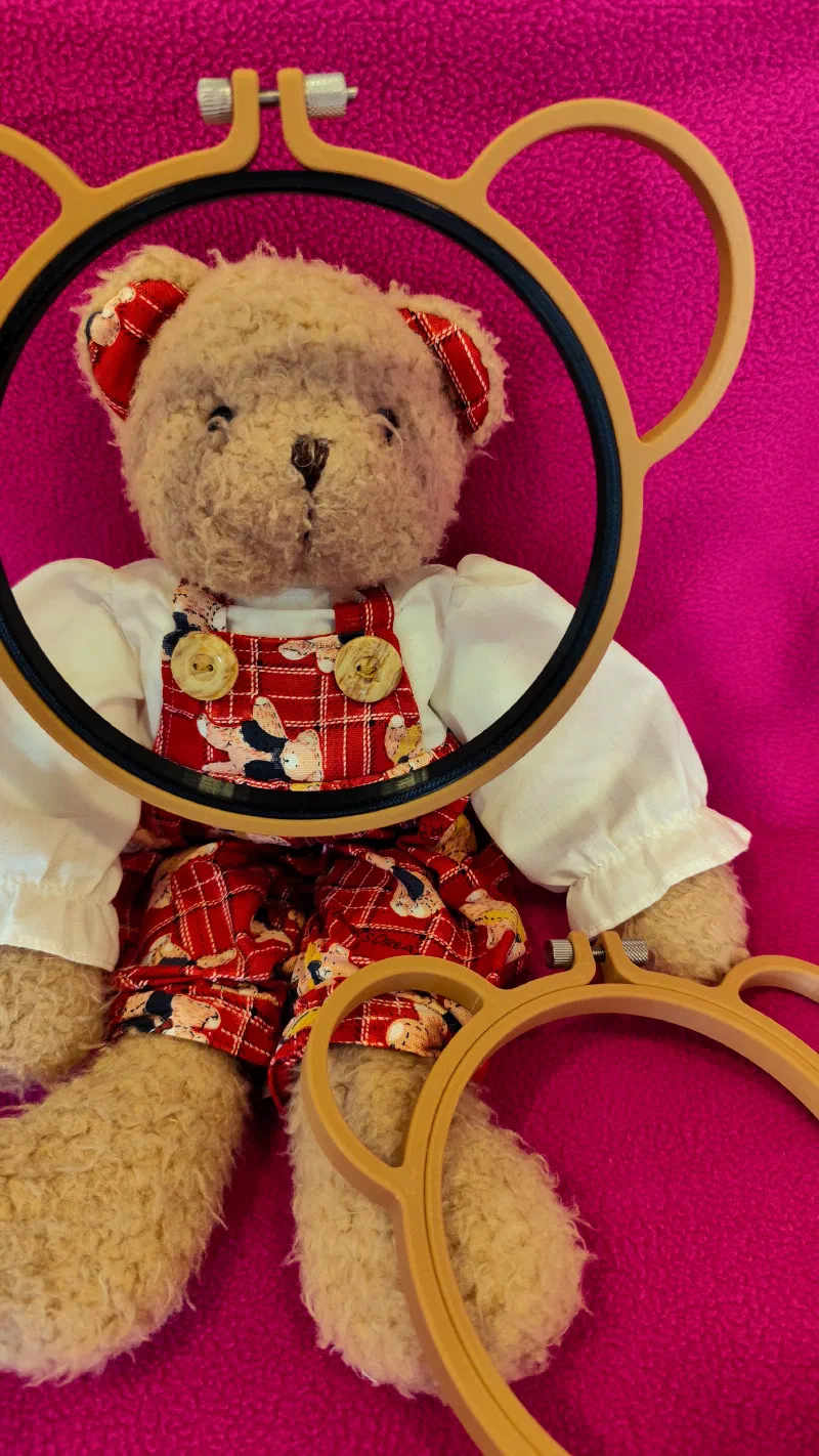 Custom 3D printed bear style hoop in-front cute teddy bear.